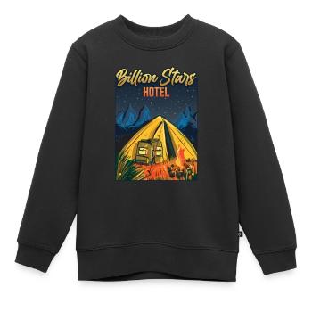 Billion Stars Hotel Outdoor Camping - Kinder Premium Organic Sweatshirt - Schwarz - Vorne - AI Model Kid Female (0cm)