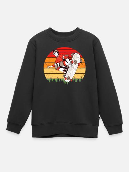 Skaters Skate Skateboarding Skateboard - Sweat Premium enfant bio - noir