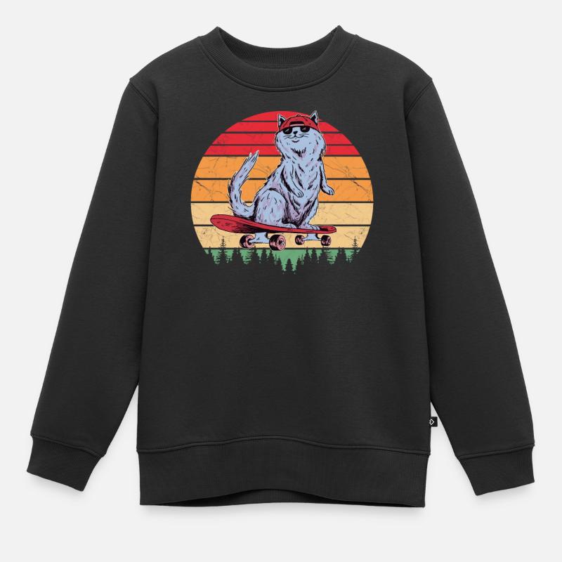 Skaters Skate Skateboarding Skateboard - Sweat Premium enfant bio - noir