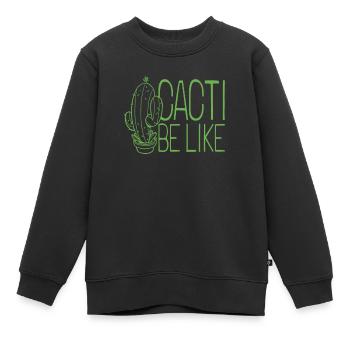 Kaktus Garten Kaktus - Kinder Premium Organic Sweatshirt - Schwarz - Vorne - AI Model Kid Female (0cm)