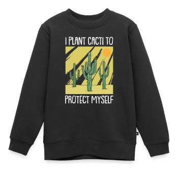 Kaktus Garten Kaktus - Kinder Premium Organic Sweatshirt - Schwarz - Vorne - AI Model Kid Female (0cm)