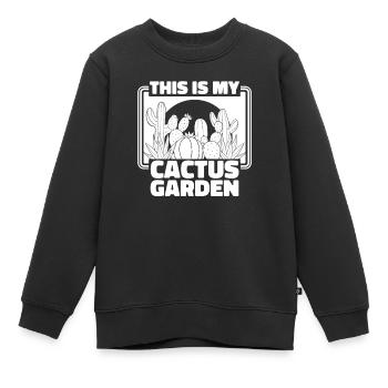 Kaktus Garten Kaktus - Kinder Premium Organic Sweatshirt - Schwarz - Vorne - AI Model Kid Female (0cm)