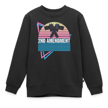 2. Retro Amendment to the Constitution - Kids Premium Organic Sweatshirt - black - Front - AI Model Kid Female (0cm)