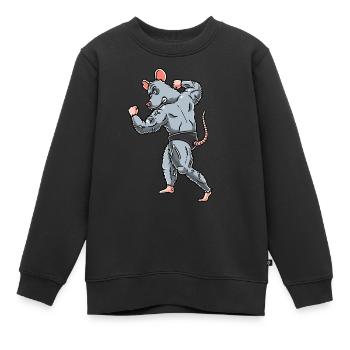 Rat Fitness Gym Motivation - Kids Premium Organic Sweatshirt - black - Front - AI Model Kid Female (0cm)