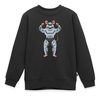 Rat Fitness Gym Motivation - Kids Premium Organic Sweatshirt - black - Front - AI Model Kid Female (0cm)
