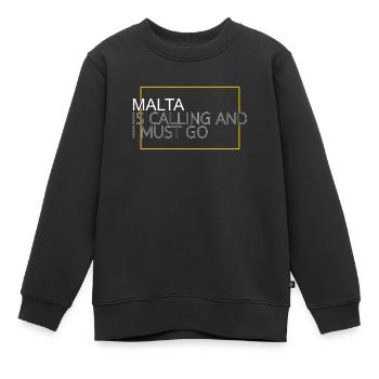 Malta Saying - Kids Premium Organic Sweatshirt - black - Front - AI Model Kid Female (0cm)