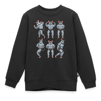 Rat Fitness Gym Motivation - Kids Premium Organic Sweatshirt - black - Front - AI Model Kid Female (0cm)