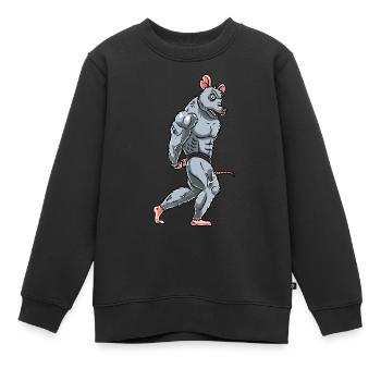 Rat Fitness Gym Motivation - Kids Premium Organic Sweatshirt - black - Front - AI Model Kid Female (0cm)