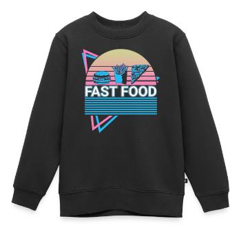Fast Food Retro - Kinder Premium Organic Sweatshirt - Schwarz - Vorne - AI Model Kid Female (0cm)