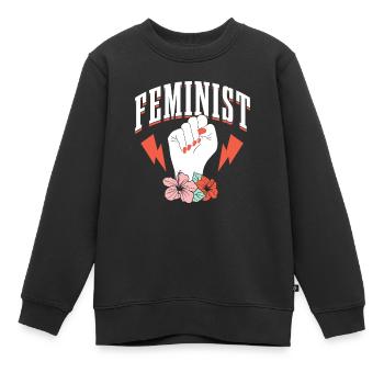 Feministisch Frauenrechte Feminismus Feminist - Kinder Premium Organic Sweatshirt - Schwarz - Vorne - AI Model Kid Female (0cm)