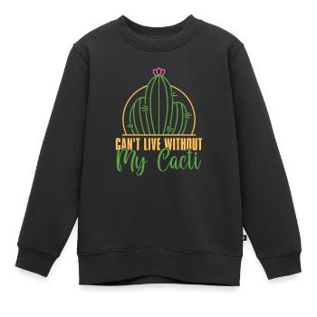Kaktus Garten Kaktus - Kinder Premium Organic Sweatshirt - Schwarz - Vorne - AI Model Kid Female (0cm)