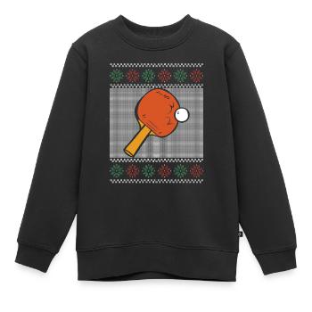 Schneeflocke Tischtennisschläger - Kinder Premium Organic Sweatshirt - Schwarz - Vorne - AI Model Kid Female (0cm)