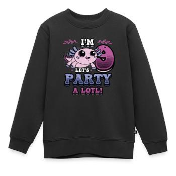 J’ai 9 ans, célébrons, 9 ans Axolotl - Sweat Premium enfant bio - noir - Devant - AI Model Kid Female (0cm)