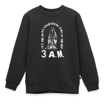 3 AM Frightening Time Of The Day - Geisterjäger - Kinder Premium Organic Sweatshirt - Schwarz - Vorne - AI Model Kid Female (0cm)