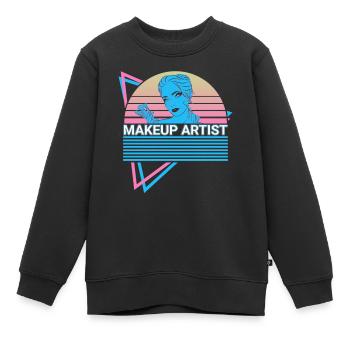 Make-up artist retro - Kids Premium Organic Sweatshirt - black - Front - AI Model Kid Female (0cm)