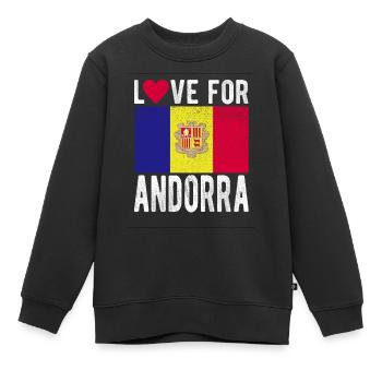 Souvenir Andorre - Sweat Premium enfant bio - noir - Devant - AI Model Kid Female (0cm)