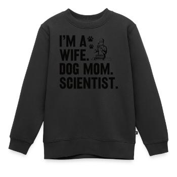 Ehefrau Hundebesitzerin Wissenschaftlerin Labor - Kinder Premium Organic Sweatshirt - Schwarz - Vorne - AI Model Kid Female (0cm)