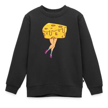 Käse Käser Beine - Kinder Premium Organic Sweatshirt - Schwarz - Vorne - AI Model Kid Female (0cm)
