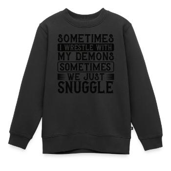 Lutte Lutte Cadeau de lutteur lutteur - Sweat Premium enfant bio - noir - Devant - AI Model Kid Female (0cm)
