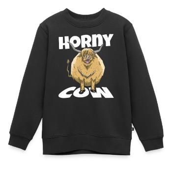 Hochlandrinder Rind Highland Kuhglocke Landwirt - Kinder Premium Organic Sweatshirt - Schwarz - Vorne - AI Model Kid Female (0cm)