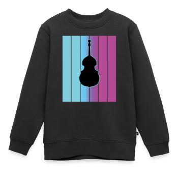 Contrebasse - Sweat Premium enfant bio - noir - Devant - AI Model Kid Female (0cm)