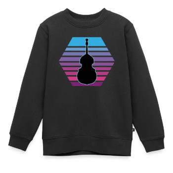 Contrebasse - Sweat Premium enfant bio - noir - Devant - AI Model Kid Female (0cm)