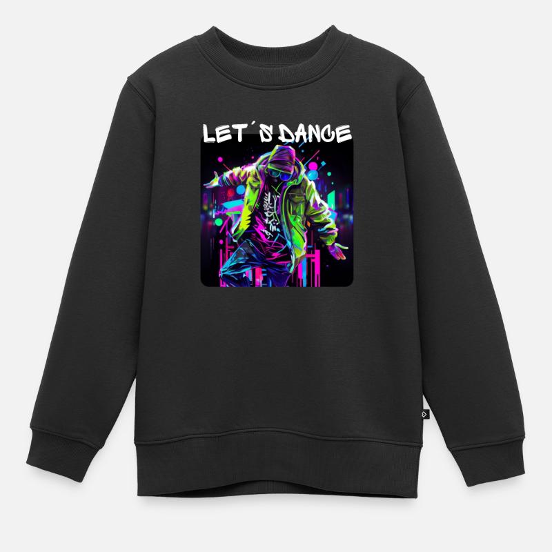 Un homme en graffiti danse dans Disco 1 - Sweat Premium enfant bio - noir