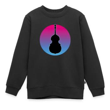 Contrebasse - Sweat Premium enfant bio - noir - Devant - AI Model Kid Female (0cm)