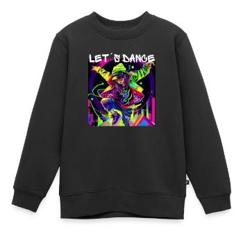 Femme en graffiti look dansant en discothèque 1 - Sweat Premium enfant bio - noir - Devant - AI Model Kid Female (0cm)