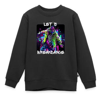 Mann tanzt Breakdance auf der Straße in - Kinder Premium Organic Sweatshirt - Schwarz - Vorne - AI Model Kid Female (0cm)