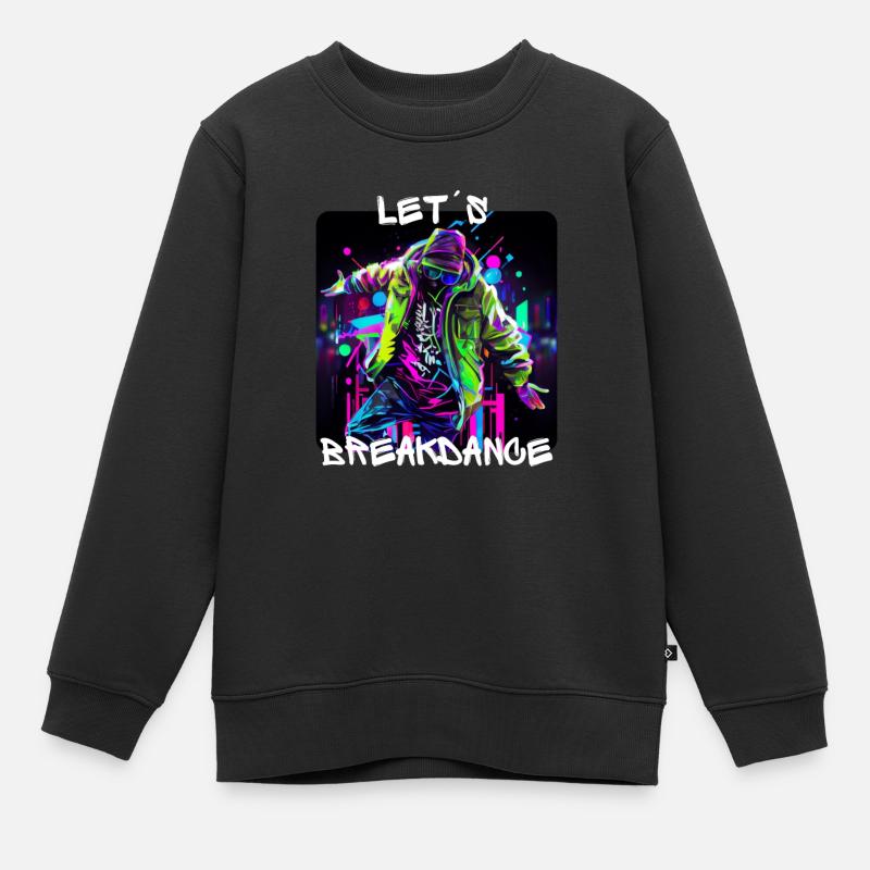 Mann tanzt Breakdance auf der Straße in - Kinder Premium Organic Sweatshirt - Schwarz