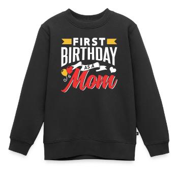 Premier anniversaire en tant que mère Party Mama Mami - Sweat Premium enfant bio - noir - Devant - AI Model Kid Female (0cm)