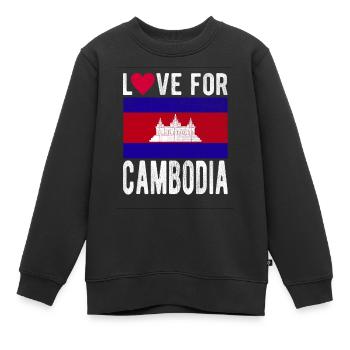 Cambodge Souvenir - Sweat Premium enfant bio - noir - Devant - AI Model Kid Female (0cm)