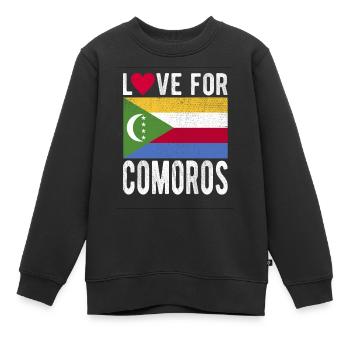 Komoros Souvenir - Sweat Premium enfant bio - noir - Devant - AI Model Kid Female (0cm)