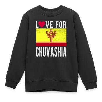 Souvenir de Tchouvachie - Sweat Premium enfant bio - noir - Devant - AI Model Kid Female (0cm)