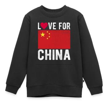 Souvenir de Chine - Sweat Premium enfant bio - noir - Devant - AI Model Kid Female (0cm)