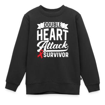 Double crise cardiaque Survivre à une crise cardiaque - Sweat Premium enfant bio - noir - Devant - AI Model Kid Female (0cm)