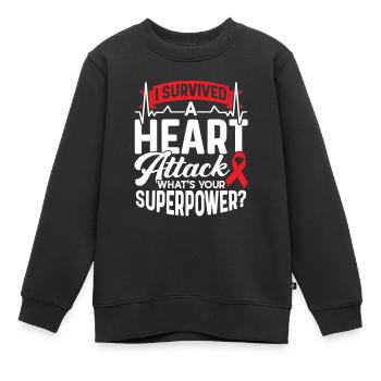 J’ai survécu à une crise cardiaque - Sweat Premium enfant bio - noir - Devant - AI Model Kid Female (0cm)