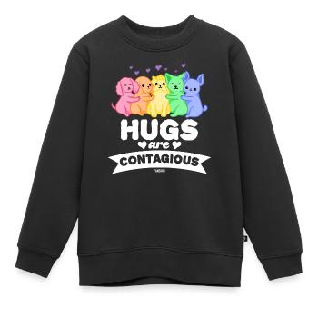 schöne Hundefamilie kuscheln Haustiere - Kinder Premium Organic Sweatshirt - Schwarz - Vorne - AI Model Kid Female (0cm)