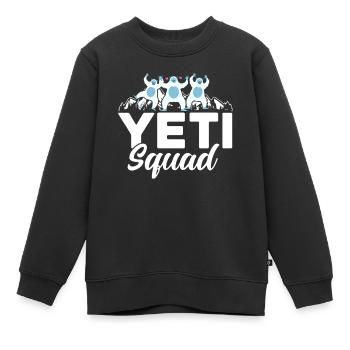 Yeti Squad - Kinder Premium Organic Sweatshirt - Schwarz - Vorne - AI Model Kid Female (0cm)