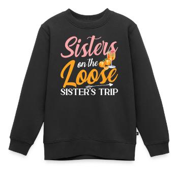 Tie Dye Sisters sur le voyage Loose Sister - Sweat Premium enfant bio - noir - Devant - AI Model Kid Female (0cm)