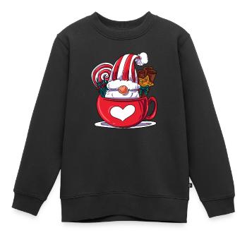 Elfes de Noël Elfes - Sweat Premium enfant bio - noir - Devant - AI Model Kid Female (0cm)