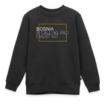 Bosnie Dicton - Sweat Premium enfant bio - noir - Devant - AI Model Kid Female (0cm)