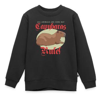 Capybara Capybaras Capybaras Capybara Cadeau - Sweat Premium enfant bio - noir - Devant - AI Model Kid Female (0cm)