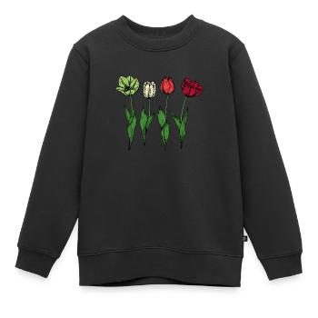 Tulipes Tulipes - Sweat Premium enfant bio - noir - Devant - AI Model Kid Female (0cm)