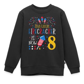 Ce petit pétard est maintenant 8 juillet 4, 8. - Sweat Premium enfant bio - noir - Devant - AI Model Kid Female (0cm)
