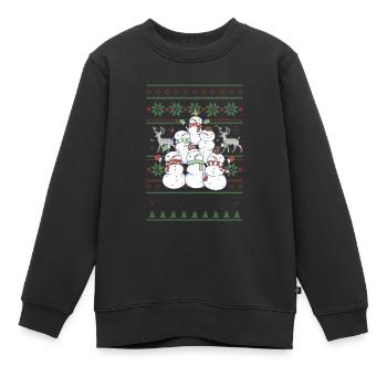Schneemann Ugly Christmas - Kinder Premium Organic Sweatshirt - Schwarz - Vorne - AI Model Kid Female (0cm)