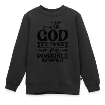 Christianisme Jésus Religion Foi Croix Prière - Sweat Premium enfant bio - noir - Devant - AI Model Kid Female (0cm)