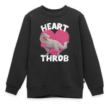 Heartthrob Valentinstag Cool Dinosaurier T-Rex - Kinder Premium Organic Sweatshirt - Schwarz - Vorne - AI Model Kid Female (0cm)