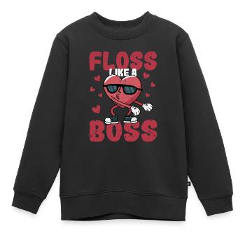 Floss Like A Boss Valentinstag Tanz Herz Liebe - Kinder Premium Organic Sweatshirt - Schwarz - Vorne - AI Model Kid Female (0cm)